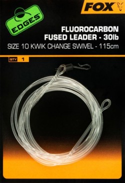 Fox EDGES™ Fluorocarbon Fused Size7 Kwik Change Swivel 115cm