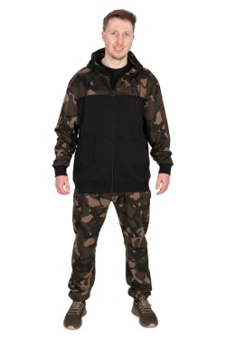 LW Black Camo Split Zip Hoody L