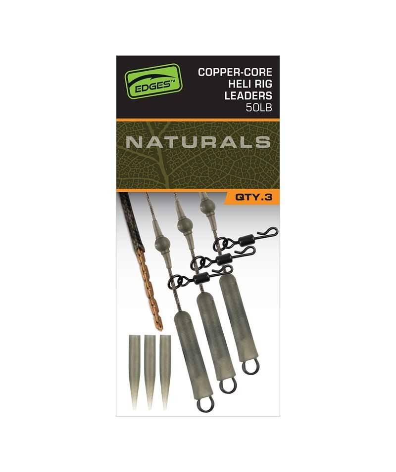 Edges Naturals Copper-Core Heli Rig Leaders 3pcs