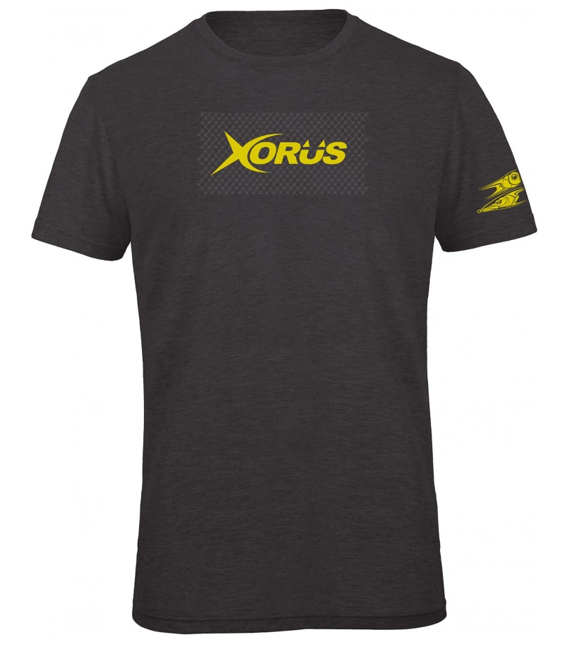 TEE SHIRT XORUS GRIS ANTHRACITE CHINE ET JAUNE XXL
