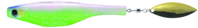 DARTSPIN PRO JIG HEAD 4 1/2 ELECTRIC CHICKEN - GOLD monté x1