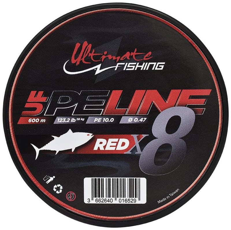 UF PE LINE X8 FIGHTING 600 PE 8 RED ( 98lbs - 0,43mm)