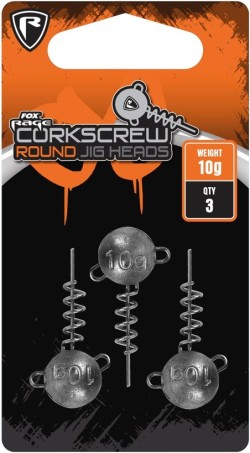 Fox Rage Corkscrew Round Jig Heads (3 Pack) 15g x3 Round