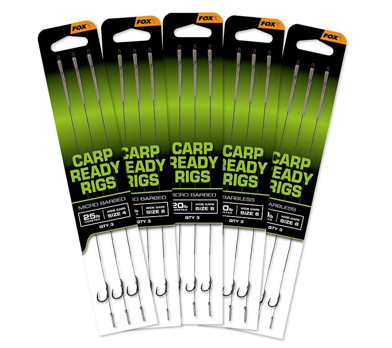 Carp Ready Rigs Wide Gape Size 8 Barbless 20lb 3pcs