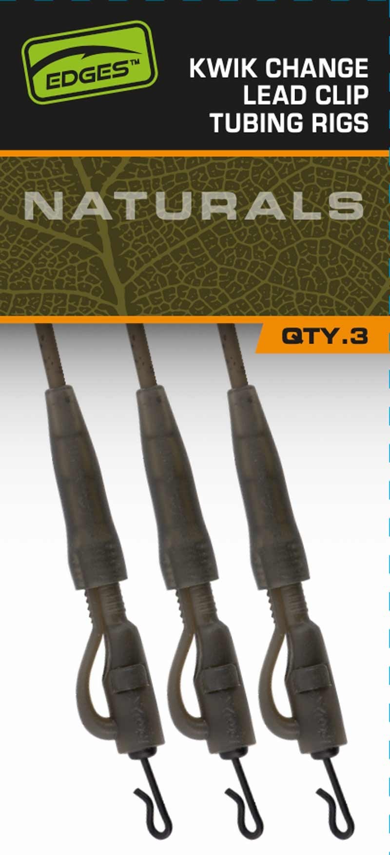 Edges Naturals Kwik Change Lead Clip Tubing Rigs 3pcs