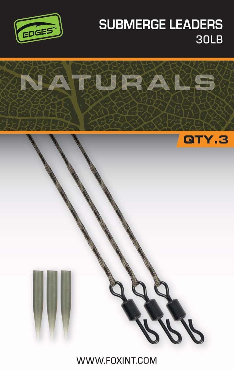 Naturals Submerged Leaders 30lb x 3