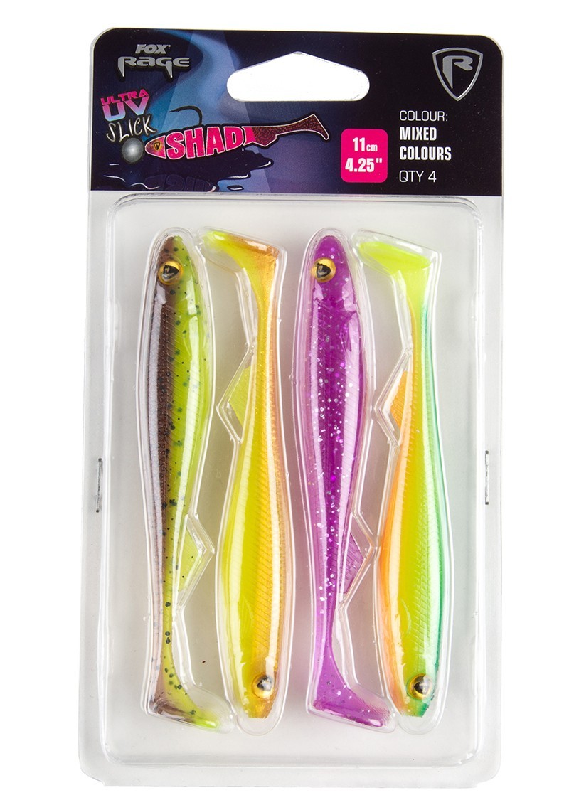 Slick Shad 11cm 4pcs Mixed UV Colour Pack 4pcs