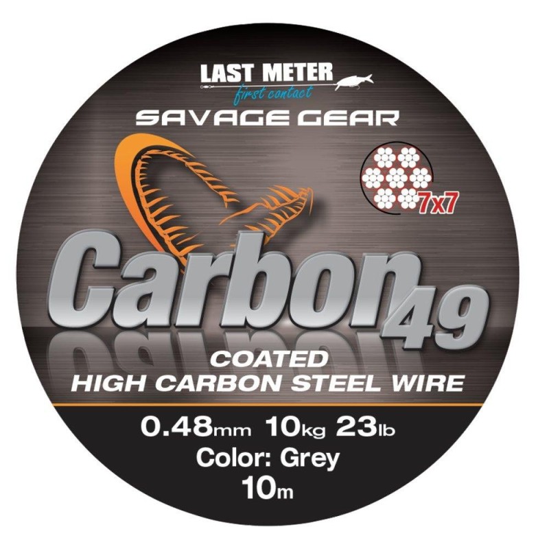 CARBON49 STEELWIRE 10M0,48MM11KG24LBS CG