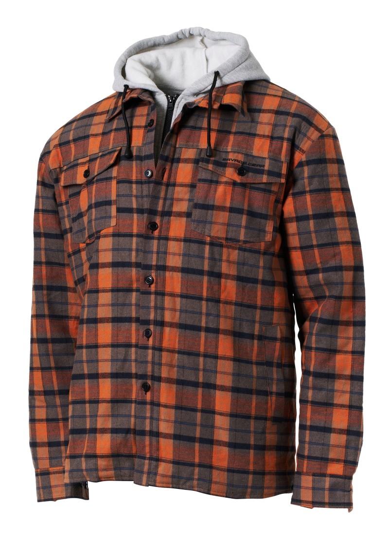 TWIN SHIRT JACKET XL ORANGE/GREY CHECK