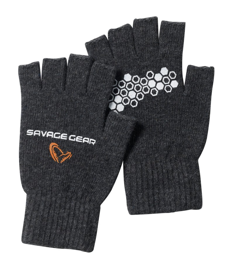 KNITTED HALF FINGER GLOVE M DARK GM