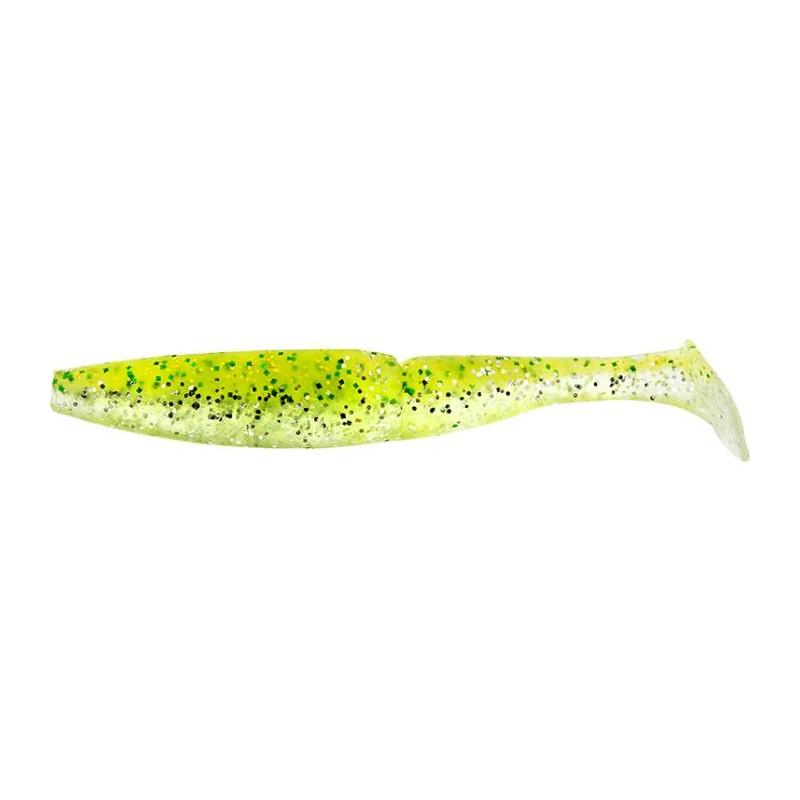 ONE UP SHAD 4 107 YELLOW CHART GLITTER (hard blister)
