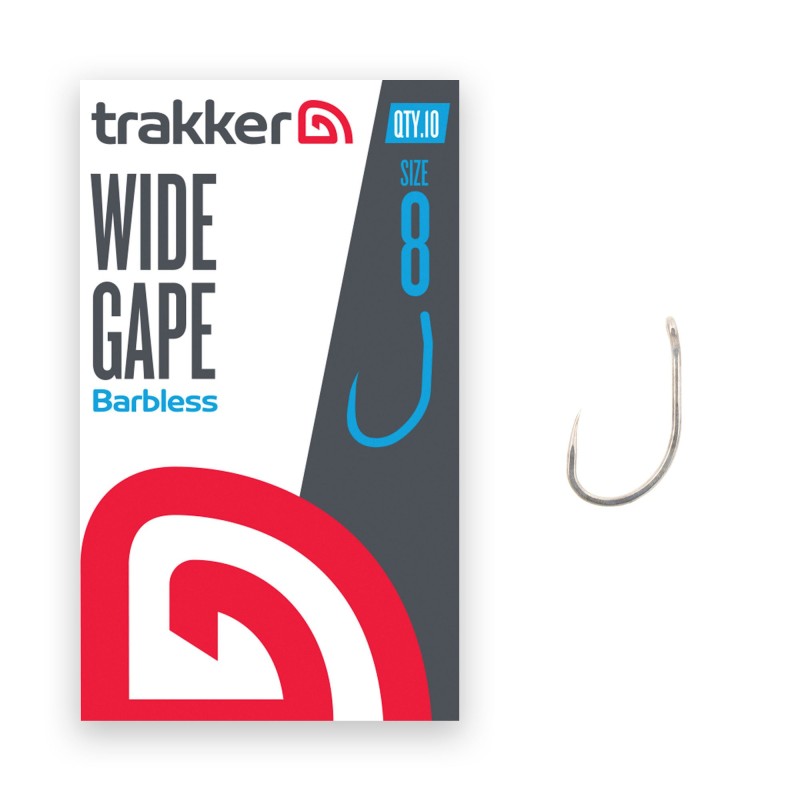 Trakker Wide Gape Hooks Size 8 (Barbless) TPx5