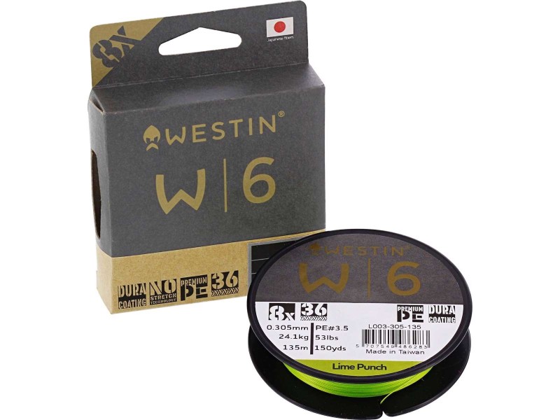 W6 8-BRAID LIME PUNCH 0,285MM 135M/150YDS 20,1KG 44LBS PE 3,0