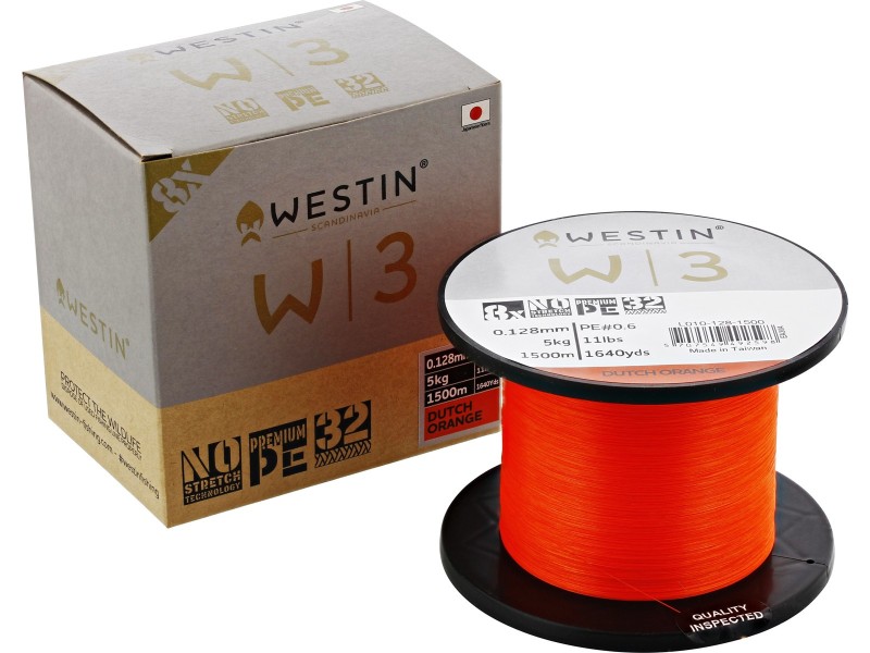 W3 8-BRAID DUTCH ORANGE 0,37MM 1200M/1315YDS 34,6KG 76LBS PE 5,0