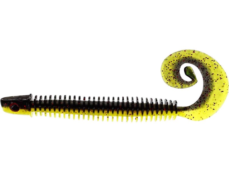 RINGTEEZ CURLTAIL 10CM 4G BLACK/CHARTREUSE 8PCS